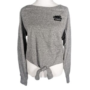 Roots Sz S Salt and Pepper Tie Top Women's